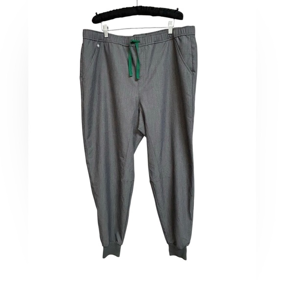 Figs Scrubs Pants Jogger Men’s Graphite Gray with Green Drawstring Size XXL - Picture 2 of 10